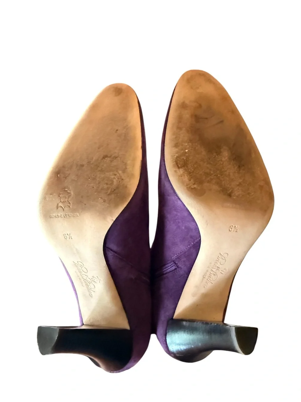 Brooks Brothers Italian Made Purple Suede Ankle Boots with Tassel Zip